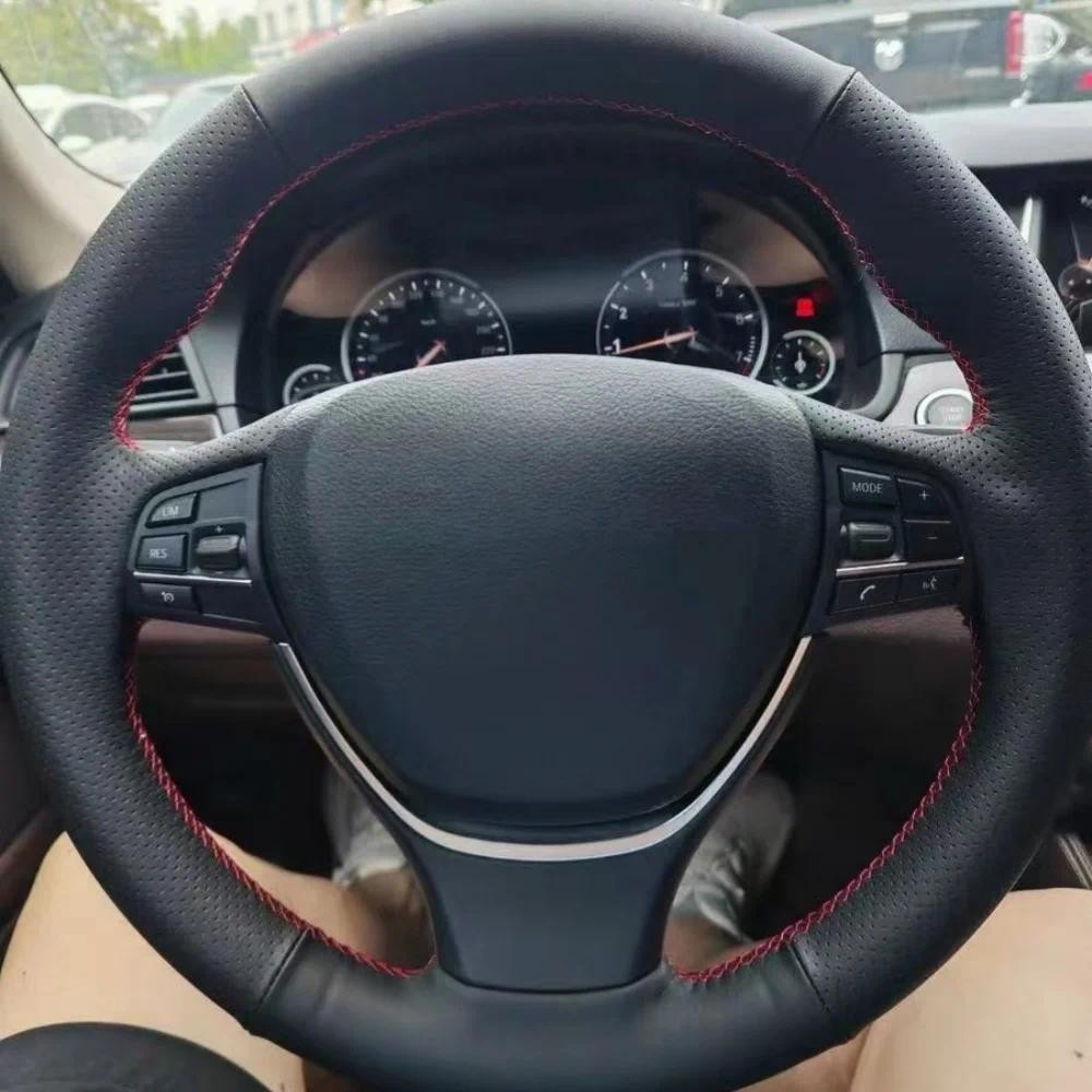 Capa Personalizada Para Volante De Carro , Couro De Microfibra BMW Série 6 640i 650i F12 F13 F06 7 730Li Avant Envoltóri