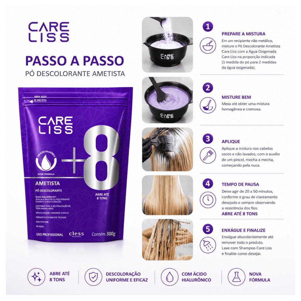 Pó Descolorante Capilar Ametista 8 Tons Care Liss 50g · foto 2