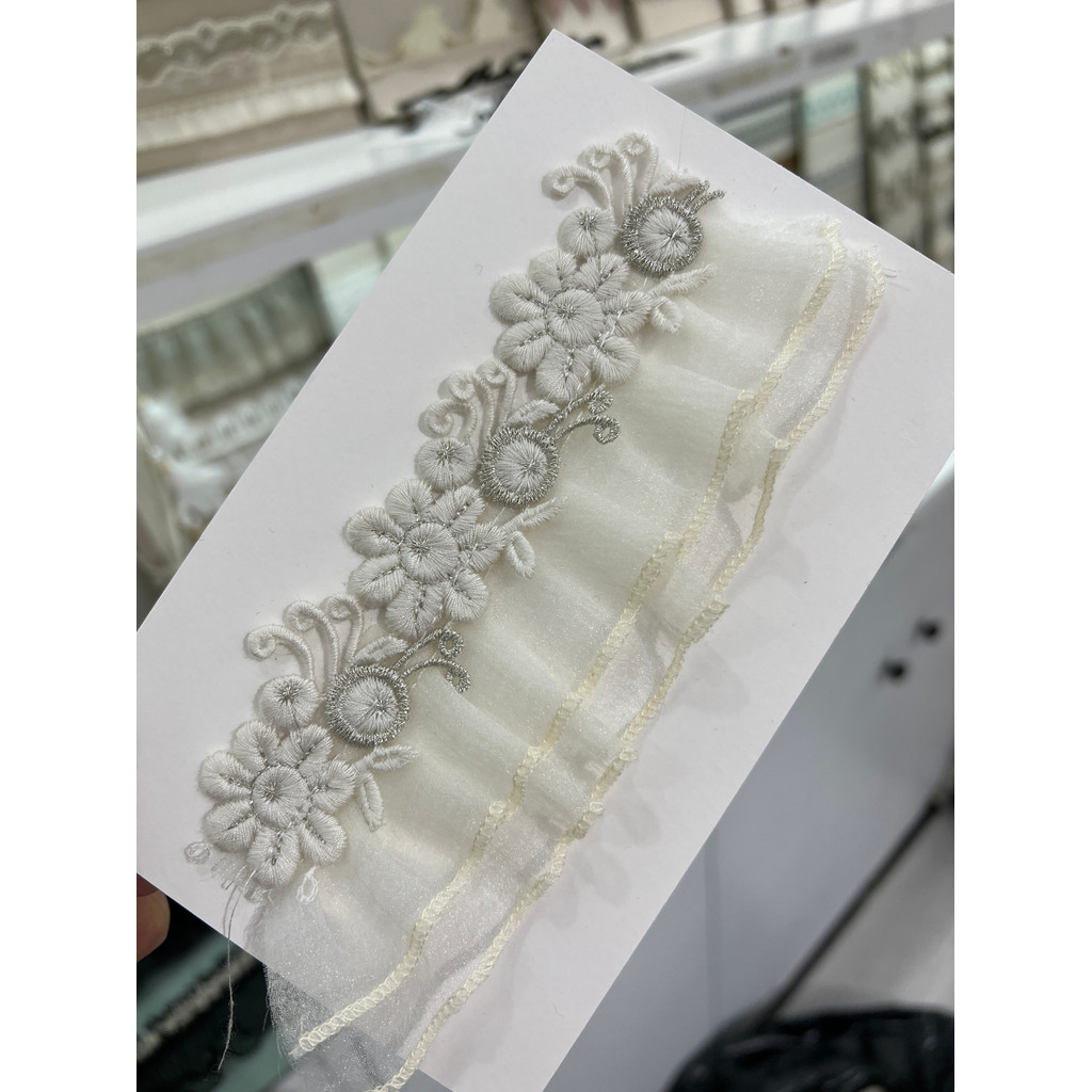 Cortina de renda luz luxo em pé renda costura renda branca decoração acessórios para casa travesseiro bordado renda solú