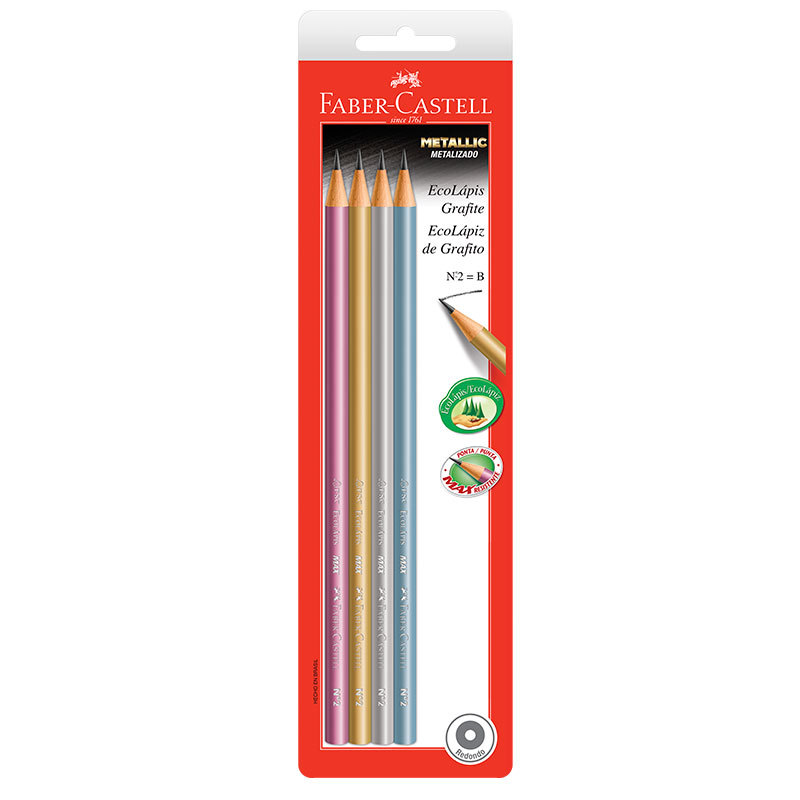 Lápis preto Max Metallic SM/1210MET\314567 com 4 unidades Faber-Castell
