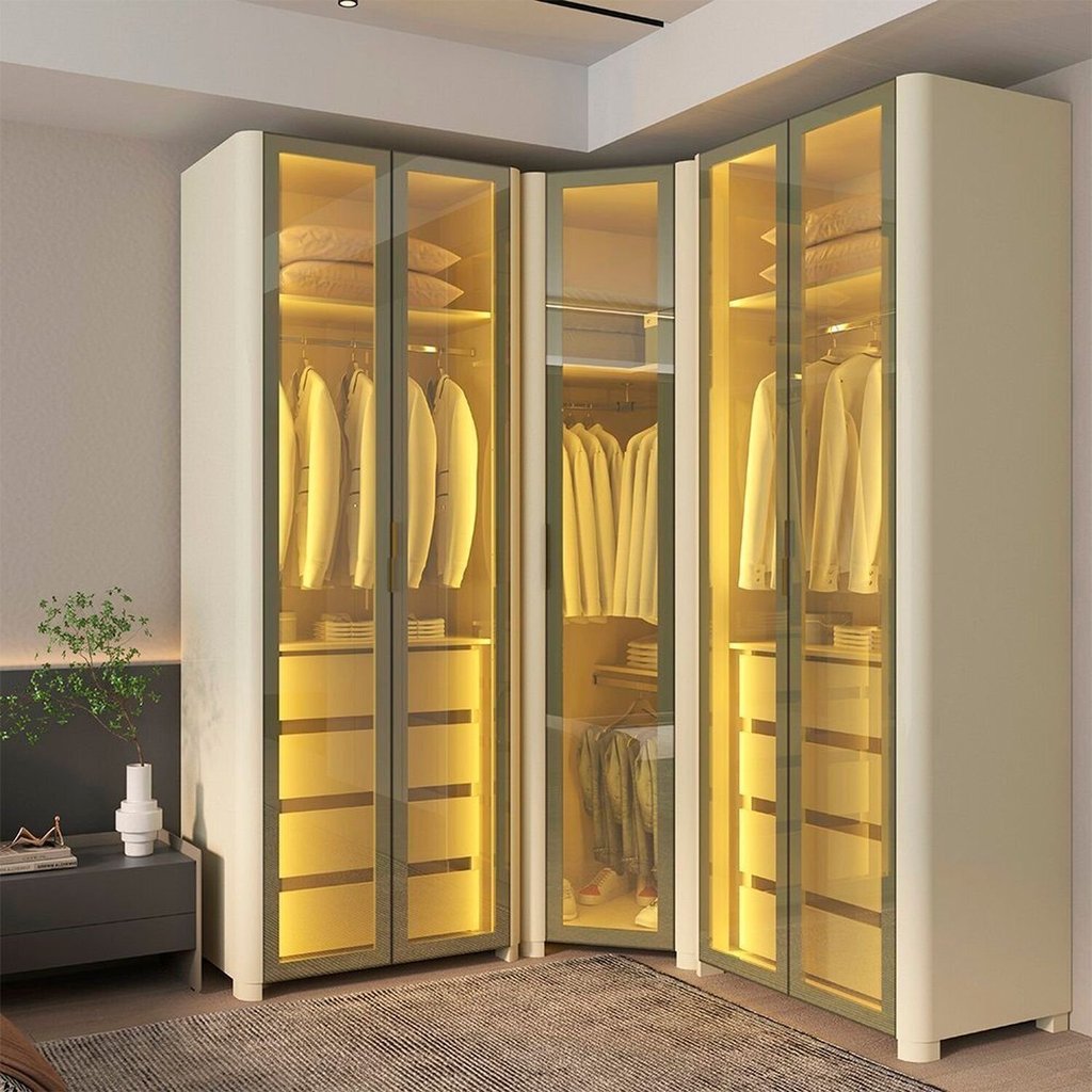 Guarda-Roupa Modulado Reflecta 5 Portas 240cm x 180,6cm Mod 018 100% MDF Innova Bege/Off White 5 Portas