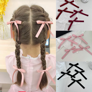 Quatro grampos de cabelo com laço clipe lateral clipe superior cocar bonito doce All-Match elegante simples