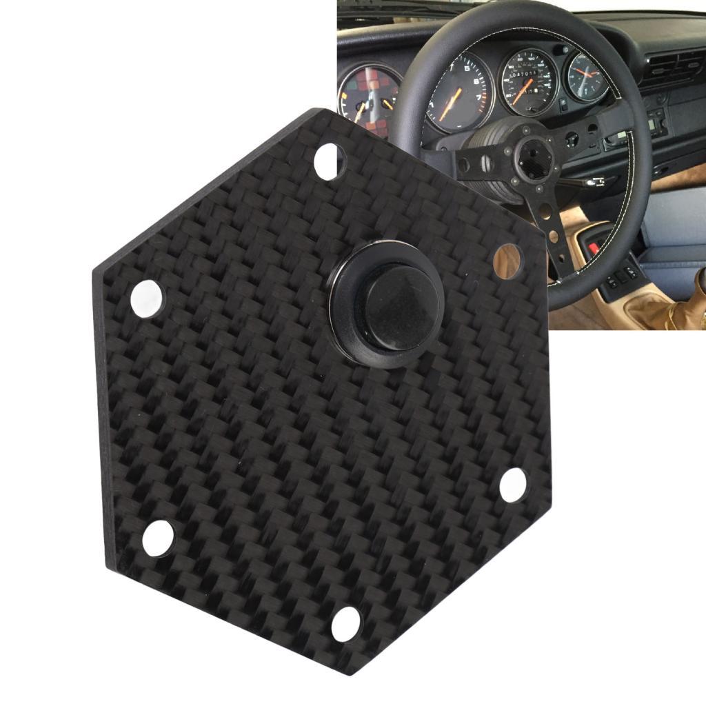 Toolgoing-BR 6 furos volante chifre capa de fibra carbono elegante olhar centro tampa para parafusos rodas