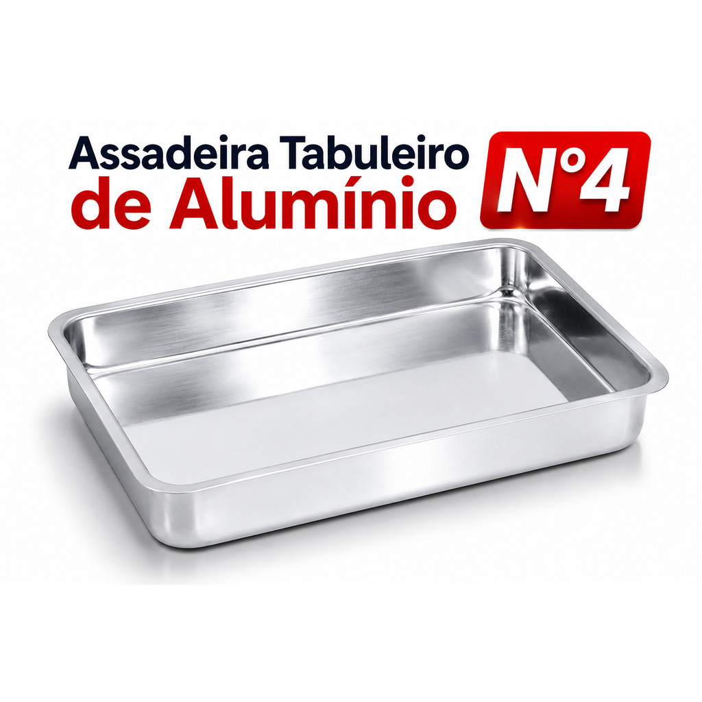 Assadeira Tabuleiro Forma Tamanho N°4 - Bolo, Torta, Assados