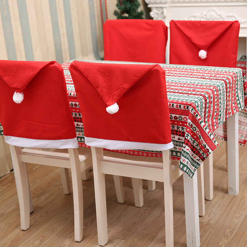 Decorações de natal capa de cadeira de natal capa de cadeira não tecido natal necessidades diárias decoração