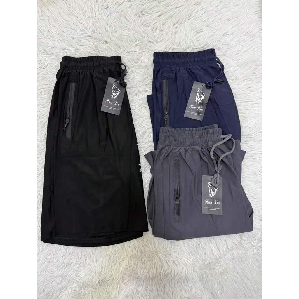 Bermuda Masculina Importada Seda Gelada Elastano Secagem Rápida Bolsos com Zíper