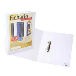 Fichário revestido com cristal A4 branco 45mm 3324BR com 2 argolas ACP