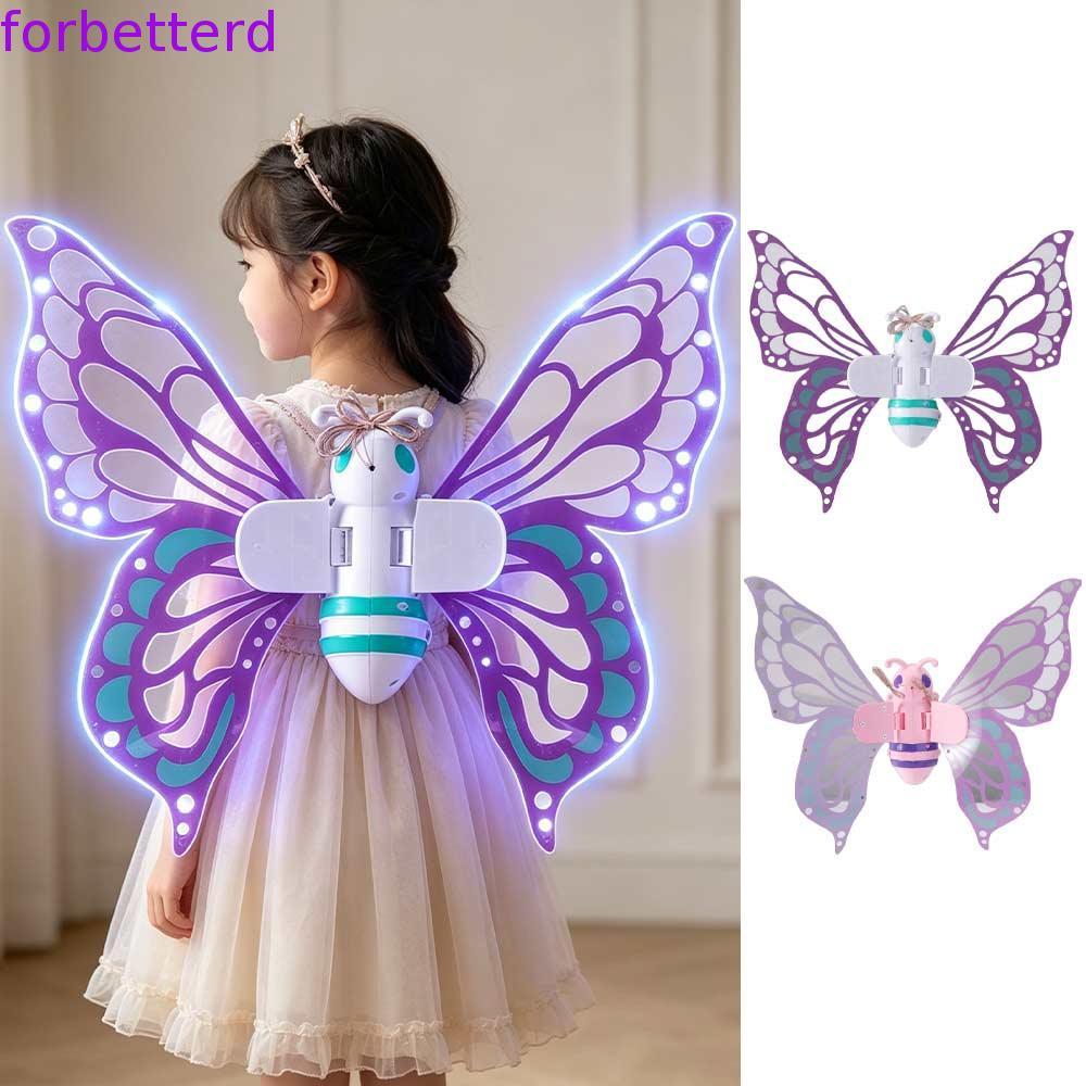 Asas De Borboleta De Fada Em Movimento , Com Luzes , Alça Ajustável , Elétricas , Brinquedo Voador De Segurança