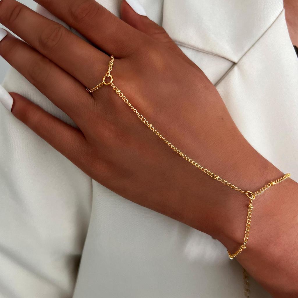 Pulseira de corrente anel europeu americano Cross-Border novo estilo corrente pulseira moda dedo corrente feminino dedo 