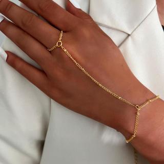 Pulseira de corrente anel europeu americano Cross-Border novo estilo corrente pulseira moda dedo corrente feminino dedo 