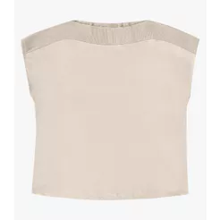 Blusa Manga Curta Feminina Plus Size Secret Glam Bege