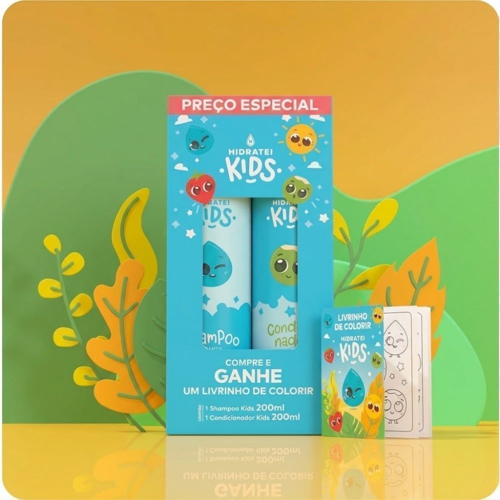 Kit Shampoo e Condicionador Hidratei Kids 200ml cada e Ganhe 1 Livrinho de Colorir — imagem 2 de 2