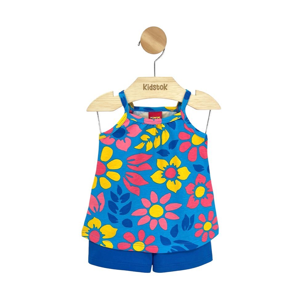 Conjunto Menina Blusa e Bermuda Cotton Raminhos - Kyly