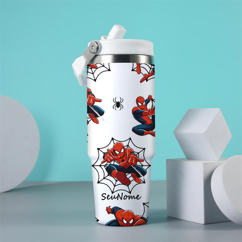 filmes do homem aranha Copo De Água De Grande Capacidade 900ml Garrafa Térmica De Aço Inoxidável Com Alça