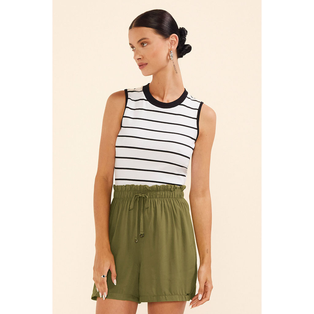 Short Feminino Tecido de Viscose Marialícia Verde