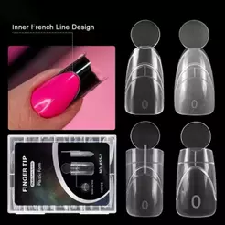 MIBEAUTY 140 Pcs Moldes De Unhas Duplas De Cobertura Completa , Extensão Rápida 14 Tamanhos De Formas Francesas , Reutil