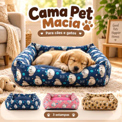 Cama Pet Caminha para Cachorro e Gato Macia Confortável Quadrada Lavavel Quentinha 40x40 60x60 Gorgurinho