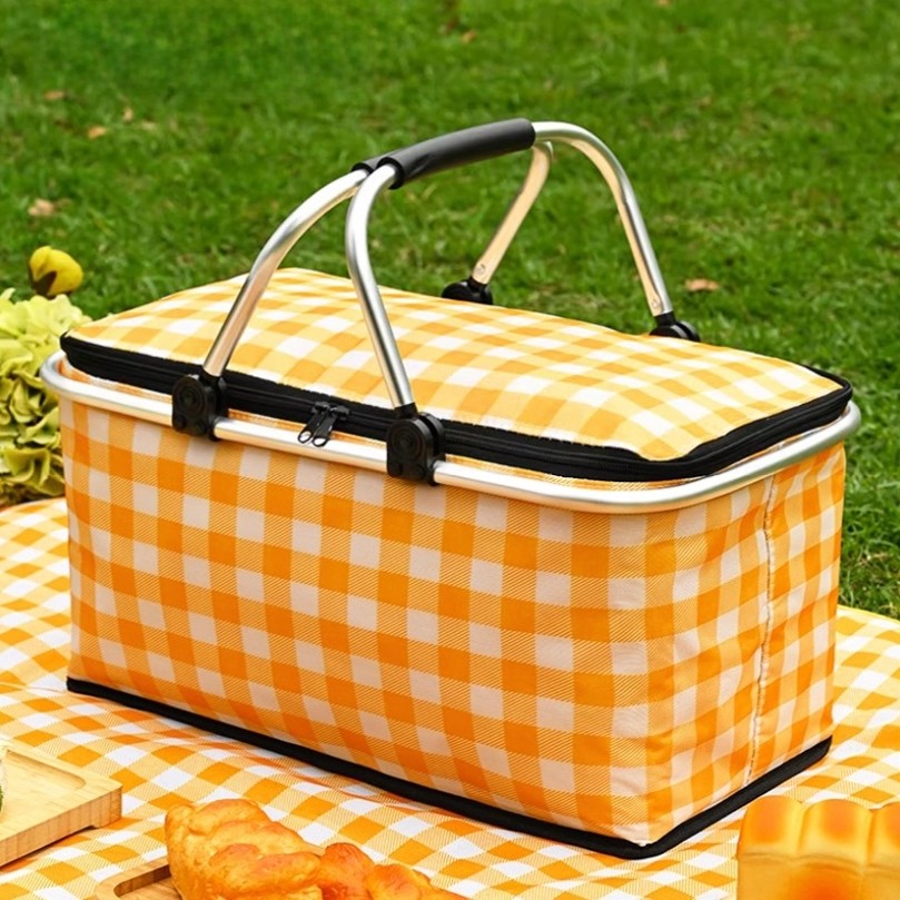 Bolsa Térmica Para família Cesta Piquenique Praia Camping 30L Retrátil tecido impermeável e durável