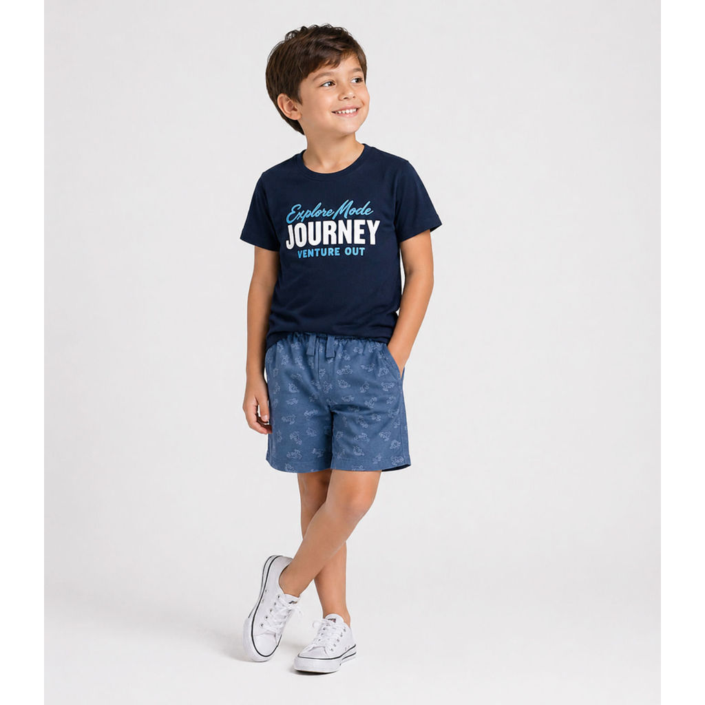Conjunto Camiseta Com Bermuda Select Azul