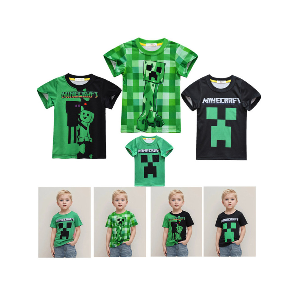 Minecraft verão roupas infantis camiseta de manga curta roupas de verão meninos meninas meia manga camiseta topo Tren