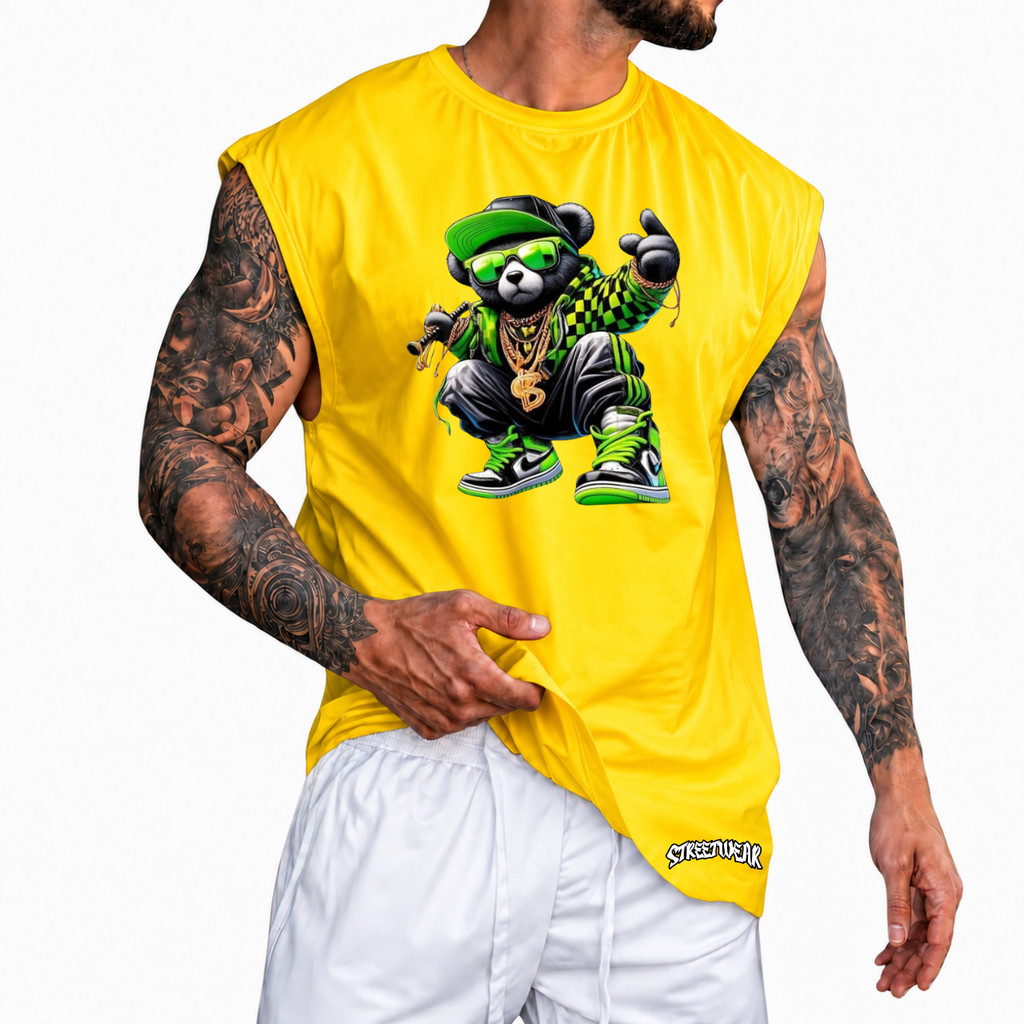 Regata Machão Oversized 100% Algodão Camiseta Cavada Musculação Streetwear Treino Passeio Academia