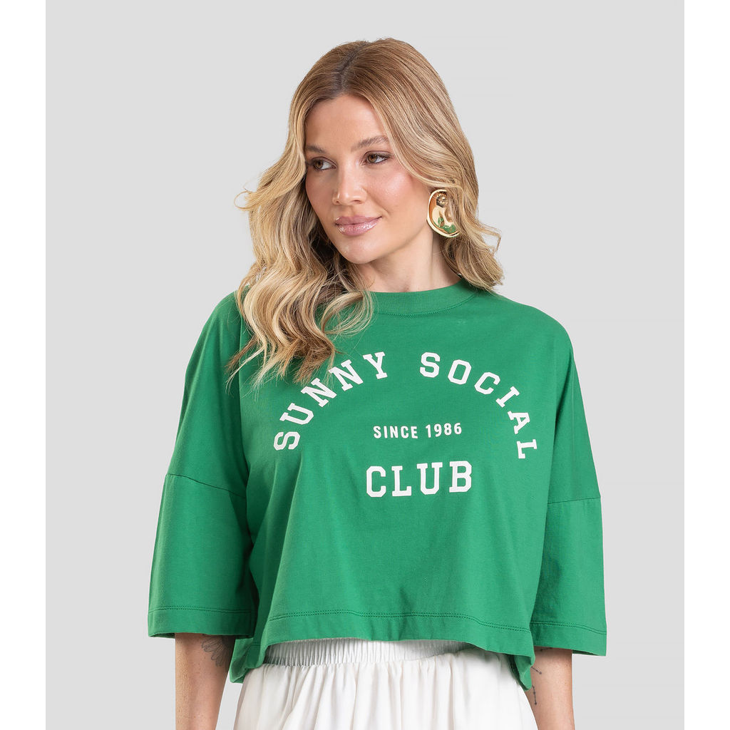 T- Shirt Feminina Cropped Dianna Verde