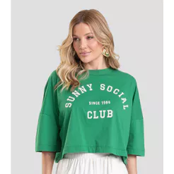 T- Shirt Feminina Cropped Dianna Verde