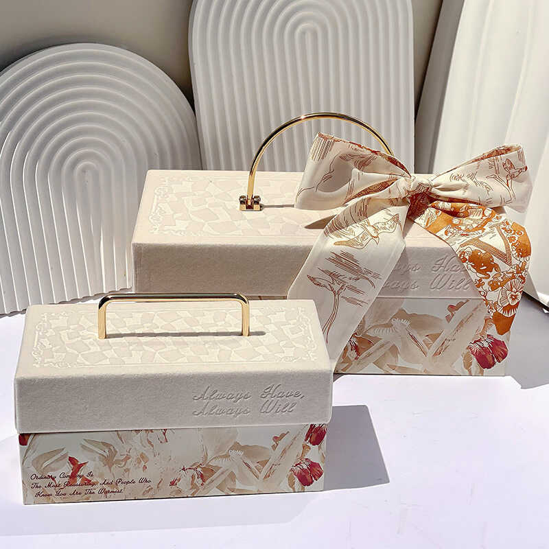 Casamento noivado veludo Metal portátil lembrança caixa de presente caixa de presente para dama de honra doces de casame
