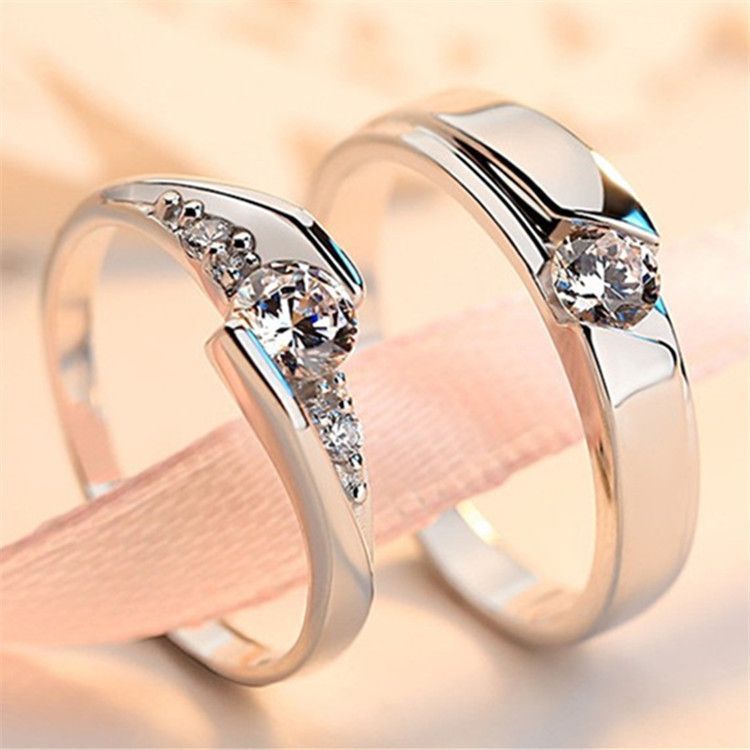 Anel de casal masculino com abertura ajustável, anel banhado a prata 925, anel de presente, design de nicho, 26.9.20cxzf