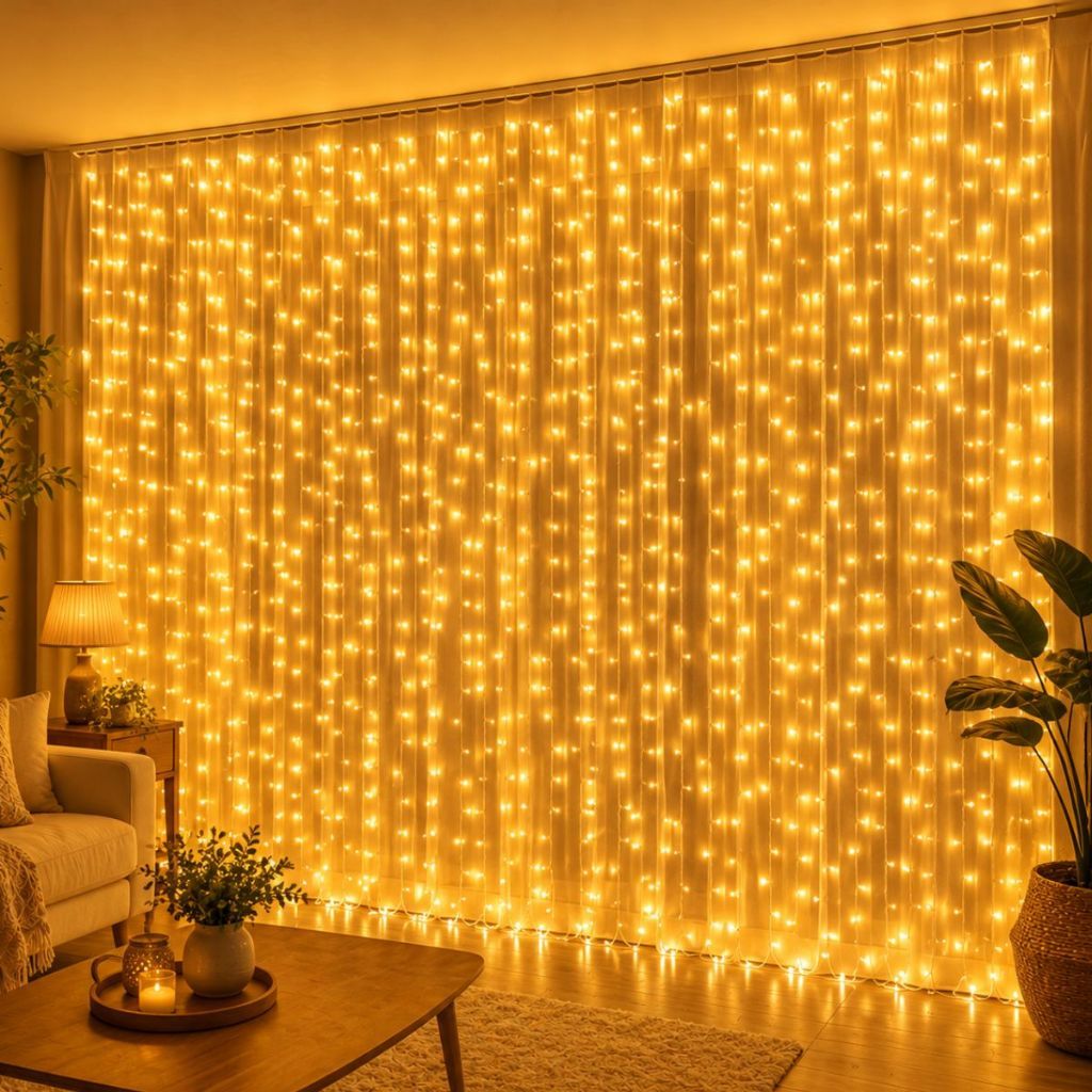 Cortina LED 4M/390LED 8 Modos De Iluminação Luzes De Fada De Fadas USB Para Decorações De Natal