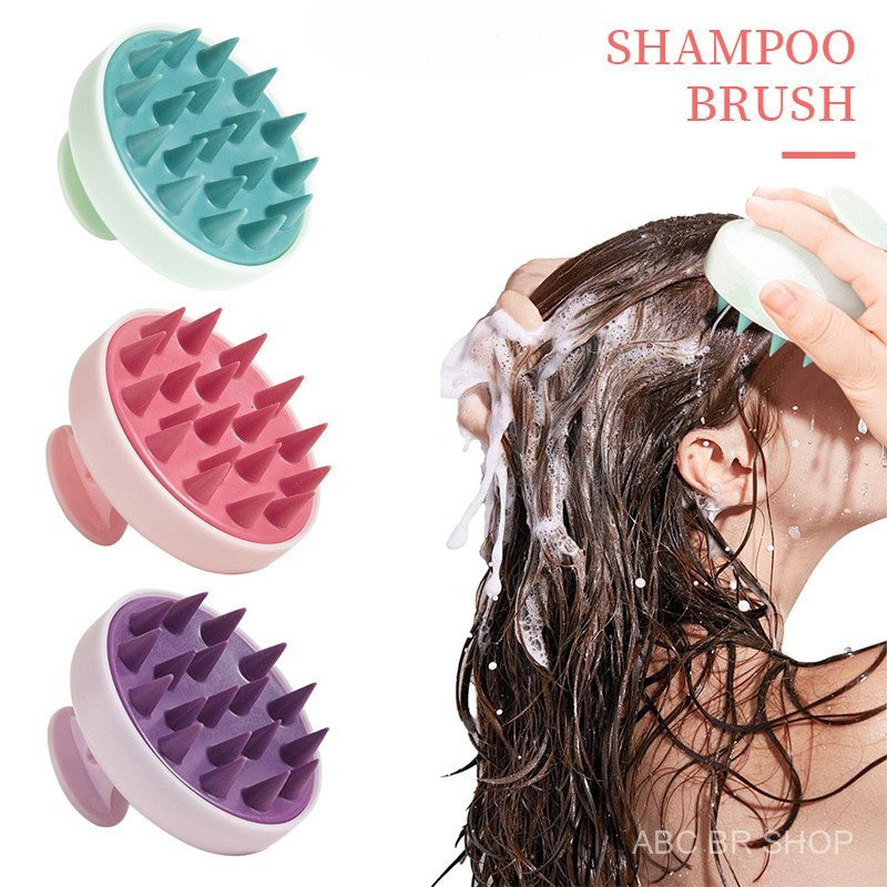 A escova de shampoo de silicone macio pode limpar e remover a caspa, massagear o couro cabeludo e aliviar a coceira.