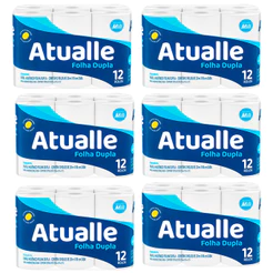 Kit 6 unidades - Papel Higiênico Atualle Max Folha Dupla 12 unidades