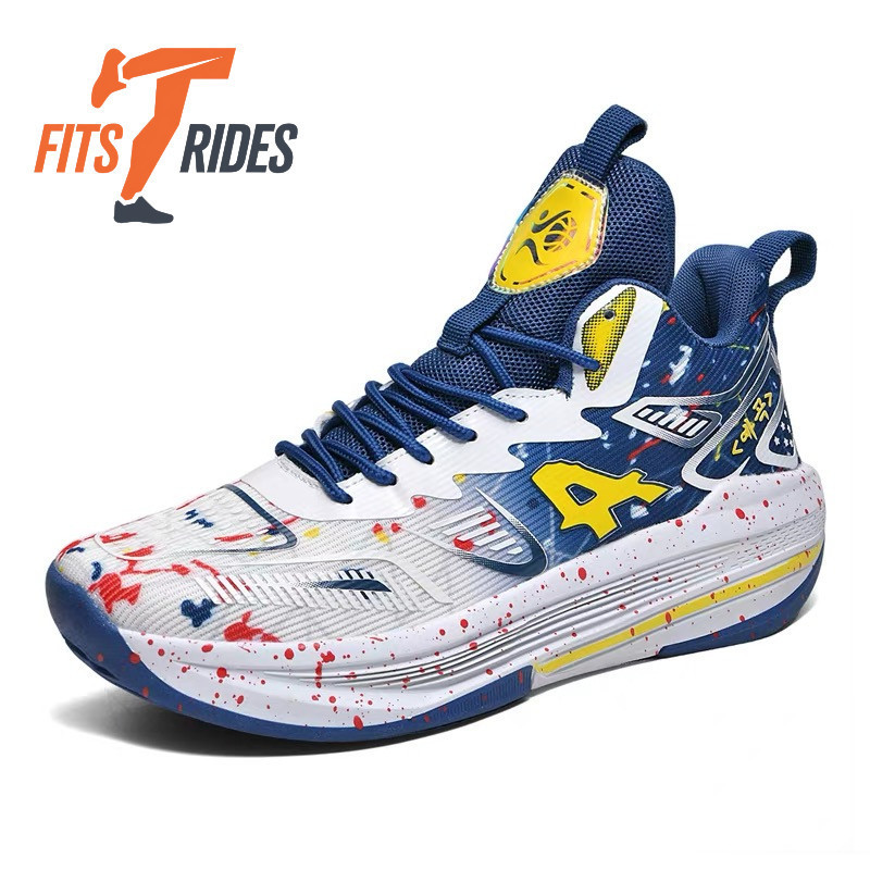 Tênis de Basquete Masculino Cano Alto para Treino e Jogo Antiderrapante Resistente ao Desgaste com Amortecimento