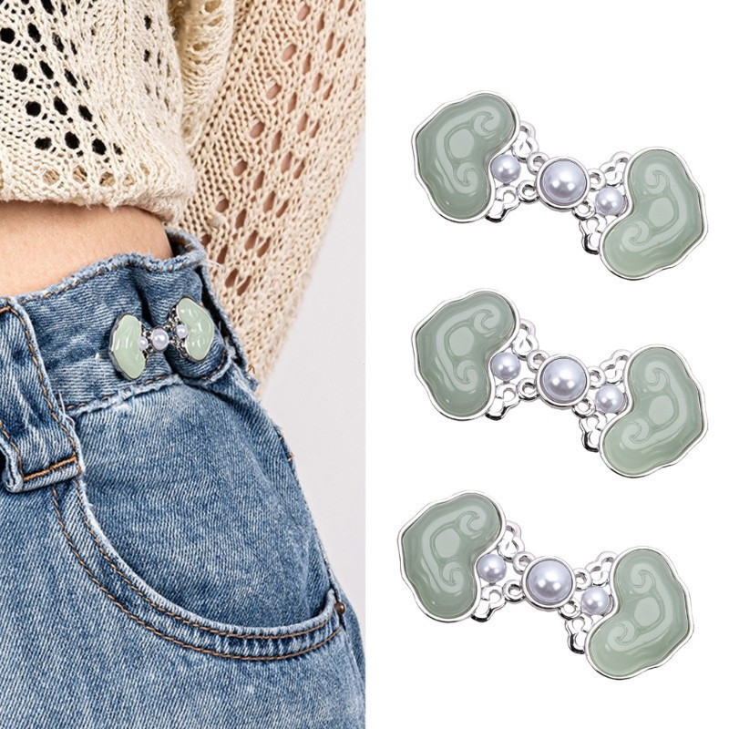 Louco 3 Pçs Apertadores De Cintura Botão De Pino De Ajuste Para Calças Jeans Soltas Extensor Clipe De Gancho Com Designs