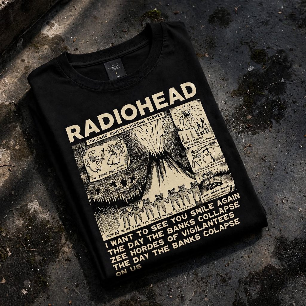 Camiseta Camisa Unissex Oversized 100% Algodão Estampa Radiohead Streetwear Lançamento Envio Já Blusao Confortavel