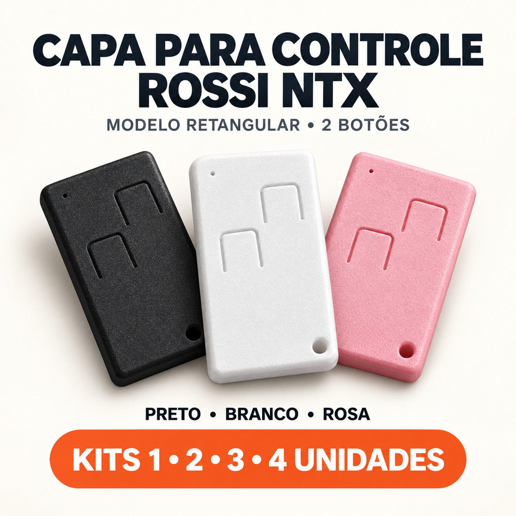 Kit 1 2 3 ou 4 Capas Carcaça Controle Portão Rossi NTX Retangular Reposição