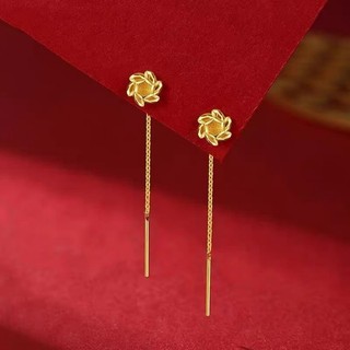 Brincos brincos brincos areia ouro jóias brincos longos feminino simulação ouro nicho luz luxo High-End brincos acessóri