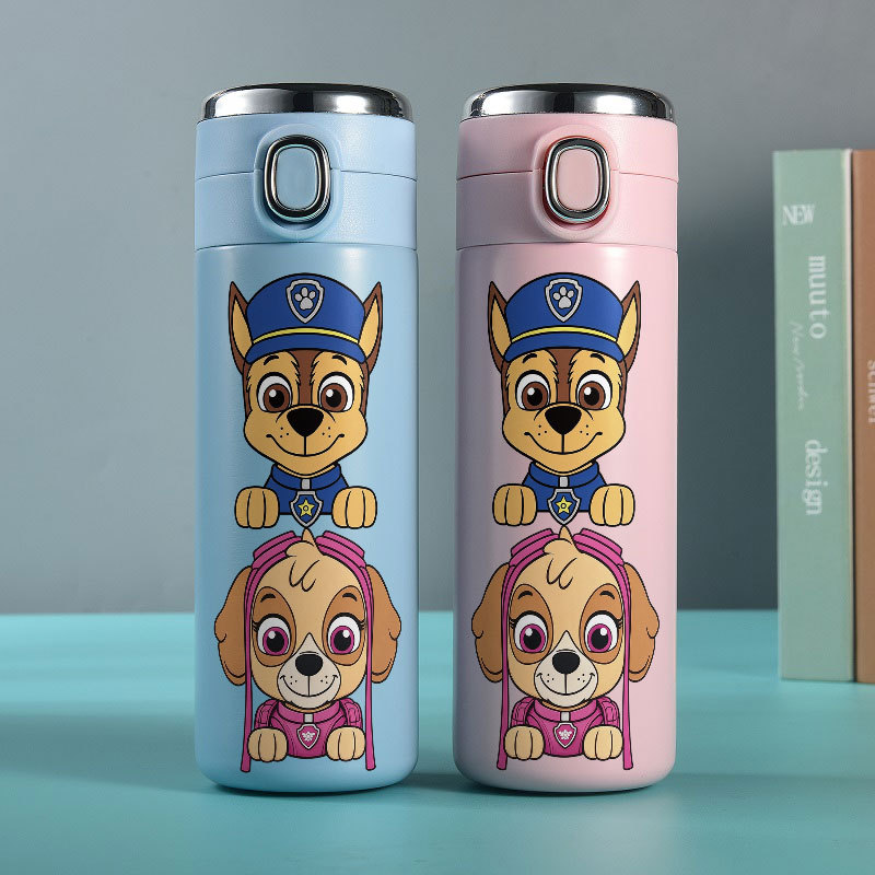 Garrafa copo Térmica Aço Inoxidável Patrulha Canina 420ml Com Display De Temperatura , Uso Diário Portátil