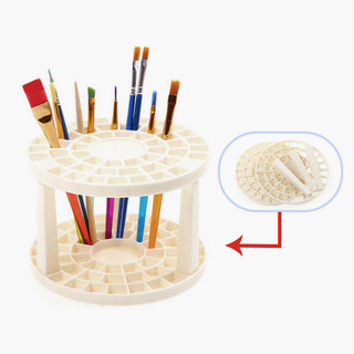 Suporte para caneta com inserção de escova, 49 furos, plástico, redondo, removível, armazenamento, suporte para caneta, 