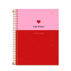 Caderno 15 Matérias Colegial it's Love! 240 Folhas - CADERSIL Capa:Vermelho