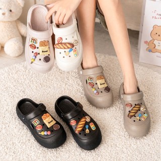 Chinelos femininos desgaste exterior verão merda-preenchimento buraco sapatos femininos verão exterior wear 2025 novo es