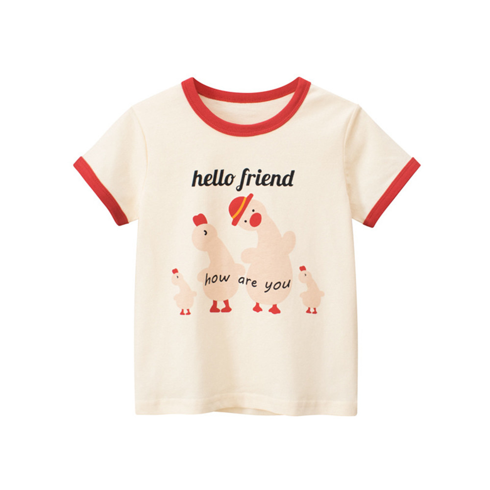 Meninas de manga curta camiseta versão coreana novo estilo roupas de verão dos desenhos animados meninas crianças verão 