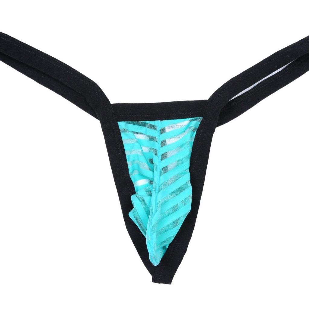 Homens moda respirável tanga remessa roupa interior de venda quente na moda listrado fruta verde respirável corpo @-
