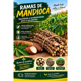 KIT 10 A 30 Rama de Mandioca FRUTADA amarela Doce Raridade Excelente Frutificação Alta Qualidade Otima Germinação