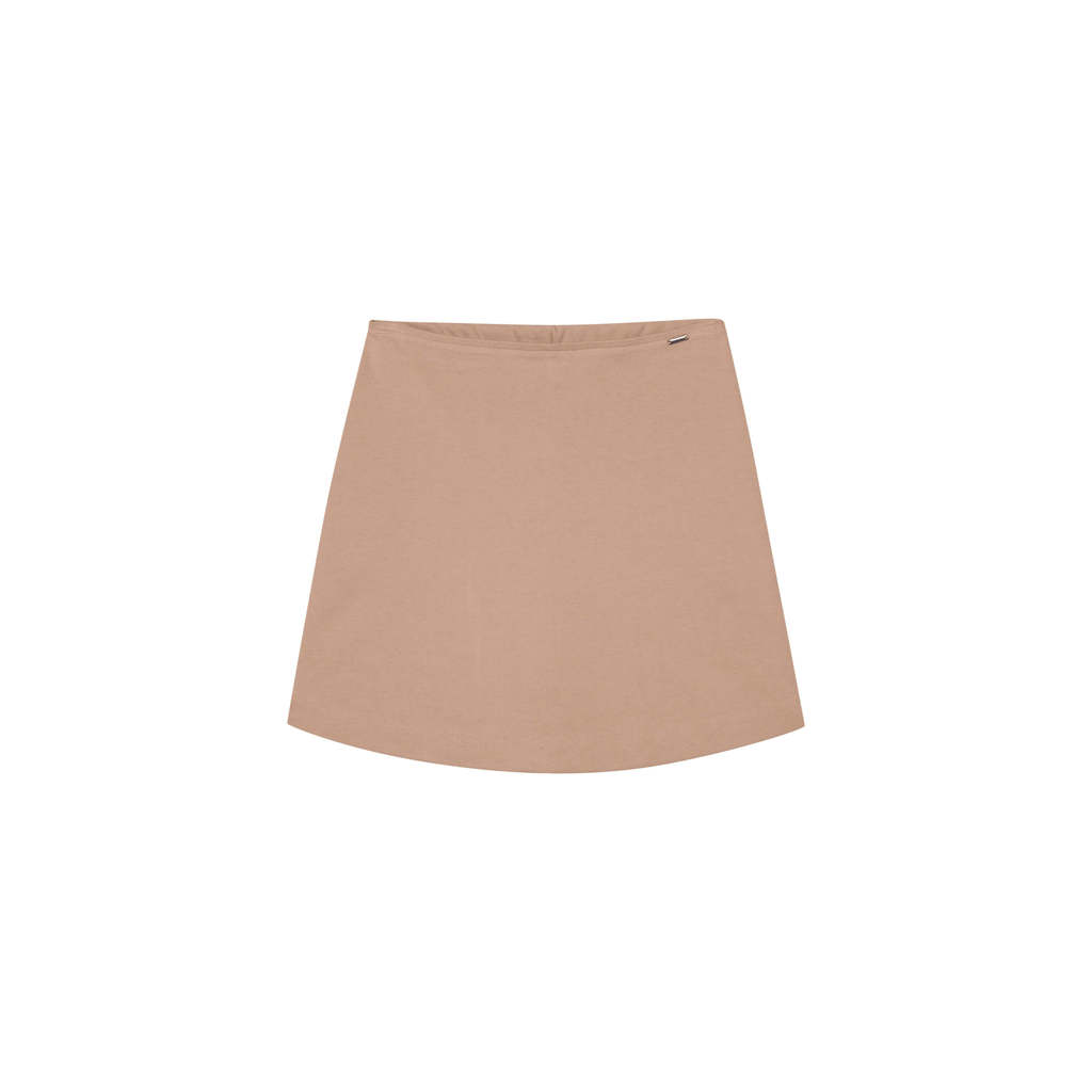 Short Saia Feminino Moletom Ponto Roma Marialícia Marrom · foto 2