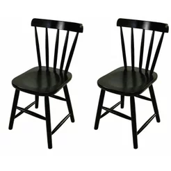 Kit 2 Cadeiras para Sala de Jantar Espanha Preto Preto