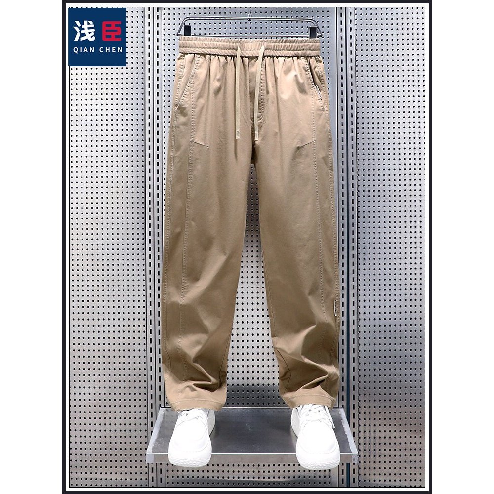 Calças casuais masculinas primavera outono na moda calças largas americanas soltas calças retas