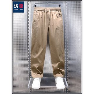Calças casuais masculinas primavera outono na moda calças largas americanas soltas calças retas
