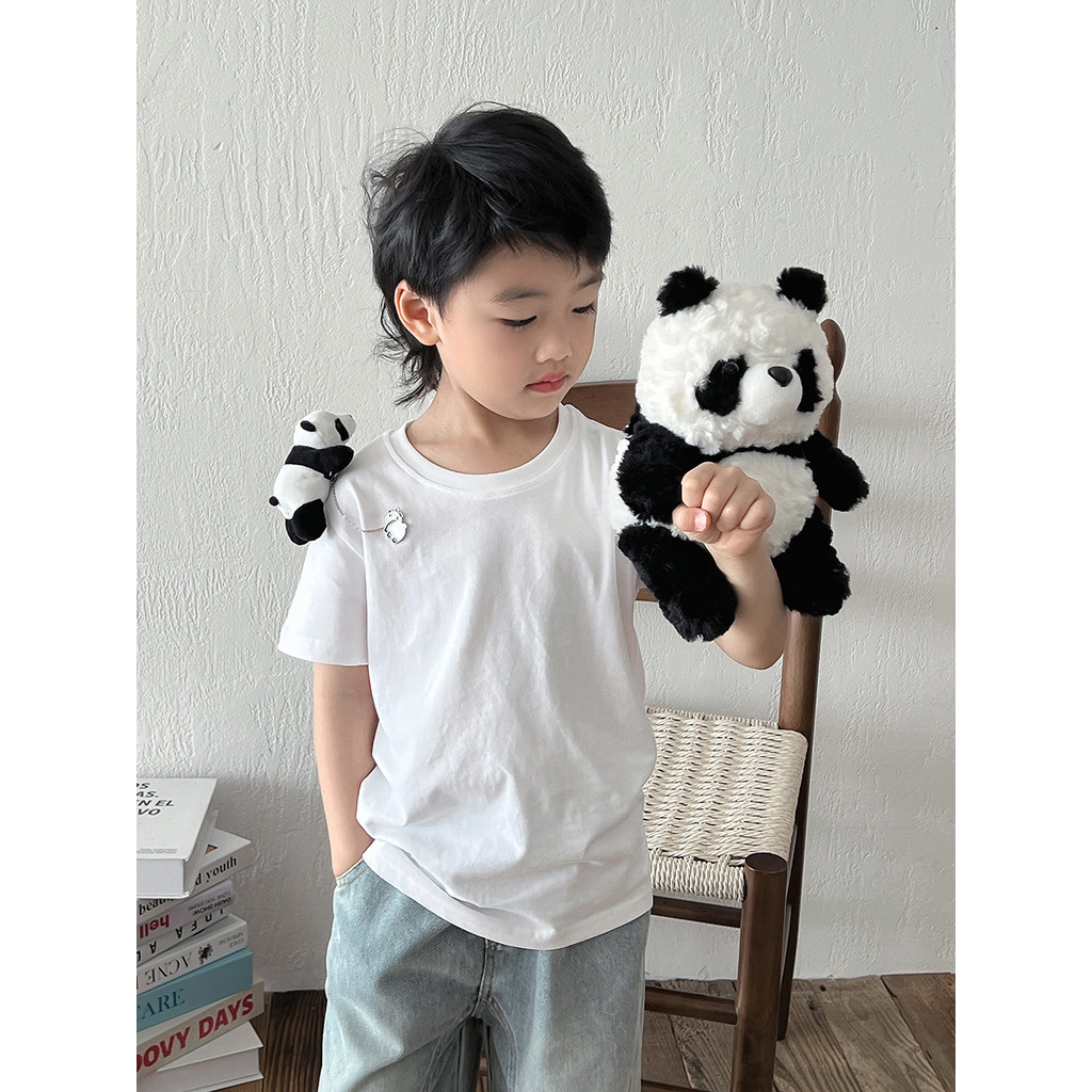 Crianças tridimensional boneca Animal dinossauro Panda roupas meninos meninas de manga curta camiseta verão bebê topos p