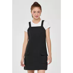 Vestido Curto Juvenil Menina Bolsos Beats Preto